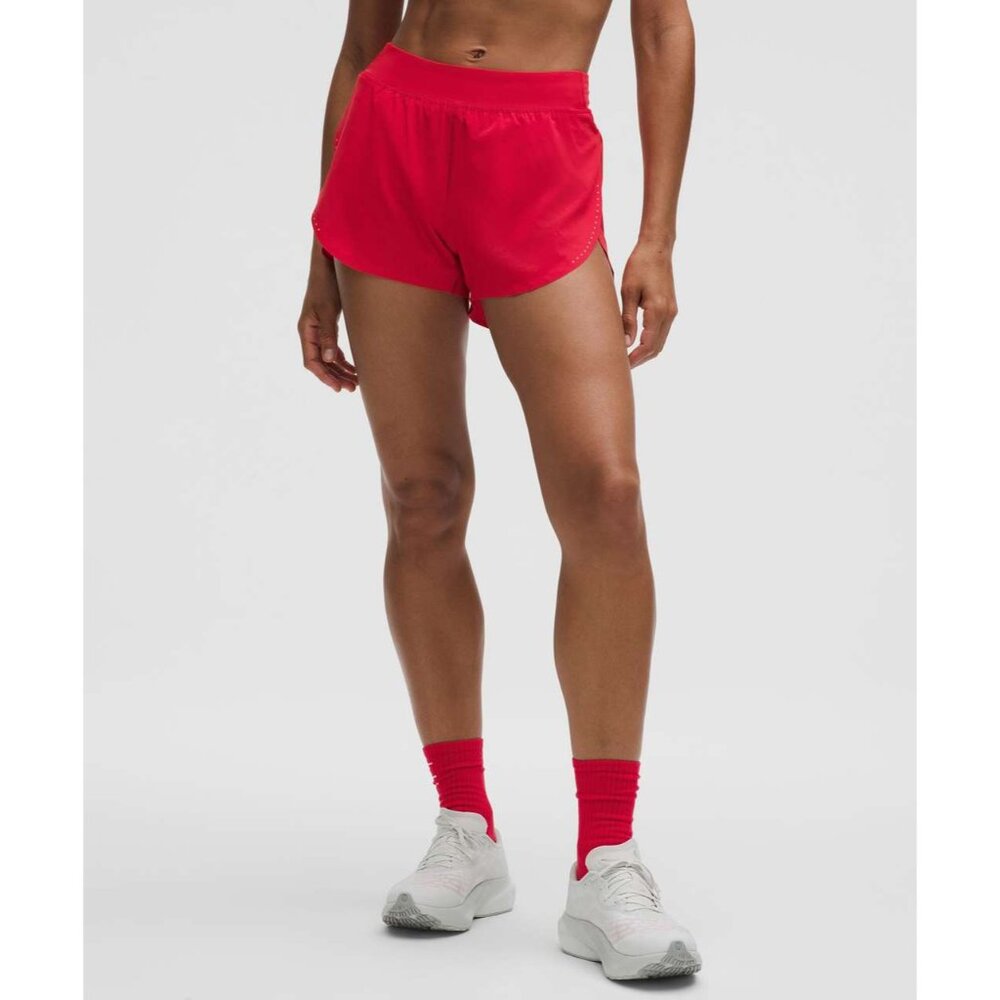 Lululemon Fast & Free High-Rise Classic-Fit Split Short 3" Lulu Red XXXS